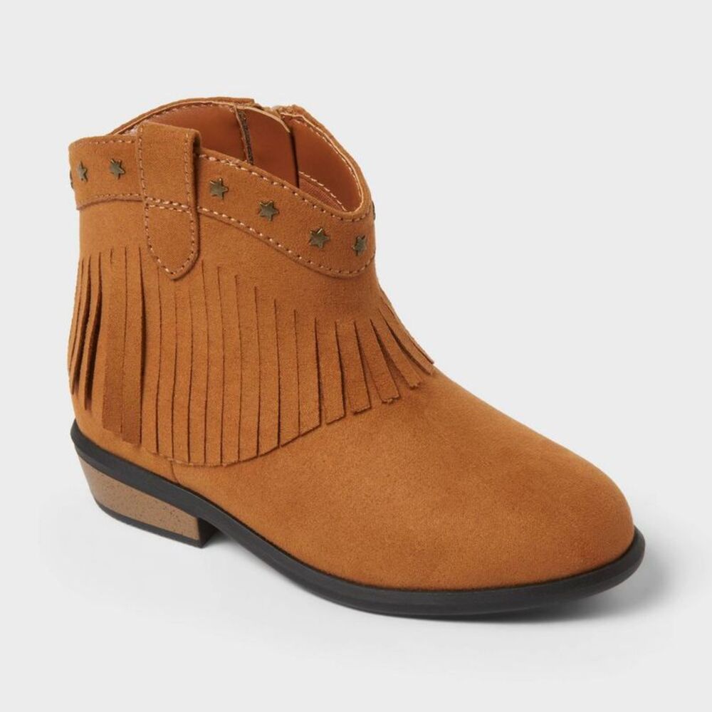 Toddler Sayer Fringe Boots - Cat & Jack Tan 9T